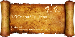 Törzsök Irma névjegykártya