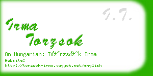 irma torzsok business card