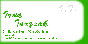 irma torzsok business card